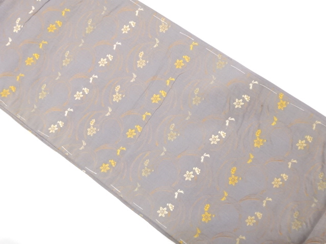 アンティーク　花模様織り出し丸帯（着用可）